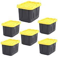 Recessed knuckle hinges to prevent sagging. Buy 5 Gallon Tough Storage Bin With Lockable Lid Pack Of 6 Heavy Duty Construction Industrial Grade Plastic Tote Multiple Use Stackable Nesting Container Tough Storage Bin 20 Quart Online In