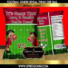 Then i made these fun quarterback or cheerleader. Burgundy Football Theme Gender Reveal Chip Bag Gender Fball