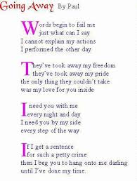 Going Away The Words Of An Inmate Love Poems Prison Quotes Love Poems For Husband