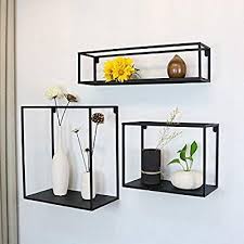 Amazon Com Wgx The Industrial Metal Wall Decor Display Shelf Box 3 Shelves Set Wall Mounted Floating Display Shelve Metal Wall Decor Decor Wall Shelves Design