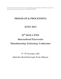 Kawasan perindustrian tasek ipoh, perak malaisie. Http Www Ewh Ieee Org R10 Malaysia Cpmt Iemt2012 Files Iemt2012 Conference 20program Pdf