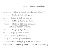 The signs of your favorite tv characters explain so much. Preityzintafrance On Twitter Fun Which Preity Zinta S Movie Character Are You Based To Your Zodiac Sign