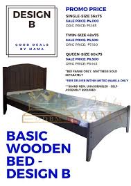 King size wooden bed frame. Basic Wooden Bed Design B Sale Promo Furniture Home Living Furniture Bed Frames Mattresses On Carousell