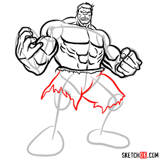 How To Draw The Hulk Sketchok Strong man athlete cartoon illustration. how to draw the hulk sketchok