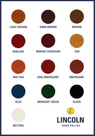 lincoln shoe polish color chart