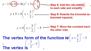 Rewrite by completing the square calculator. Completing The Square And Vertex Form Unit 2