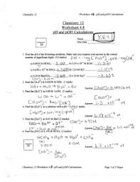 Acids & bases calculations practice worksheet directions: Chemistry 12 Worksheet 4 3 Ph And Poh Calculations