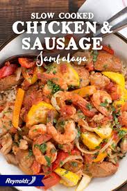 Slow Cooker Chicken Sausage Shrimp Jambalaya Recipe Chicken And Sausage Jambalaya Slow Cooker Chicken Recipes