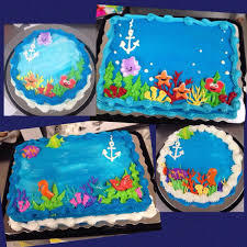 2nd Birthday Baby Shark Rectangle Cake Underwater Themed Cakes 2017 Birthday Sheet Cakes Underwater Birthday Underwater Birthday Cake