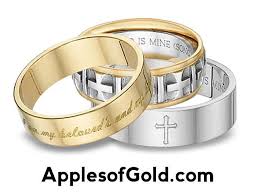 Bible Verse Wedding Bands Dual Symbolism Christian Wedding Rings Couples Wedding Bands Wedding Rings