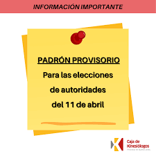 Consulta registro cívico permanente (rcp). Padron Provisorio Elecciones De Autoridades 11 De Abril Caja De Kinesiologos De La Provincia De Buenos Aires