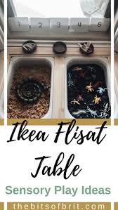 Sensory Play Ideas Reggio Inspired And Montessori Inspired Using The Ikea Flisat Table With Images Sensory Table Sensory Play Toddler Sensory Bins