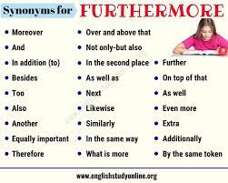 Furthermore Synonym List Of 25 Useful Synonyms For Furthermore English Study Online Essay Writing Skills Writing Words Learn English Words
