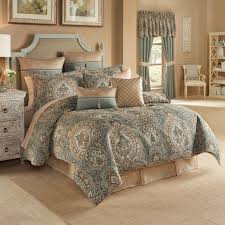 The comforter and pillow shams feature a jacquard medallion on a chenille ground trimmed with a gold twist cord. Croscill Rea Comforter Set Bedding Sets Household Shop The Exchange