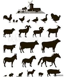 Vector Farm Animals Silhouettes Isolated On White Animal Silhouette Animal Stencil Animal Cutouts