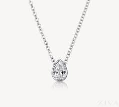 3 4 Carat Pear Shaped Diamond Necklace In Bezel Setting Pear Shaped Diamond Necklace Diamond Necklace Solitaire Diamond Pendant