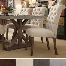 Signal Hills Benchwright Tufted Rolled Back Parsons Chairs By Set Of 2 Walmart Com Upholstered Chairs Upholstered Dining Chairs Farmhouse Table Chairs