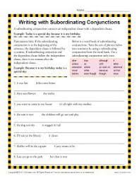Writing With Subordinating Conjunctions 3rd Grade Conjunction Worksheets Conjunctions Worksheet Subordinating Conjunctions Conjunctions Activities