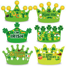 Amazon.com: 24 Sets of St. Patrick's Day Crown Crafts Kit for Kids St.  Patricks Day DIY for Irish Party Shamrock Clover Paper Hat Decorations  Saint ...