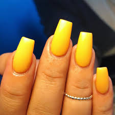 False nails unicorn sparkle ombre glitter pink yellow coffin 24pk + glue bnb. Coffin Yellow Acrylic Nails Nail And Manicure Trends