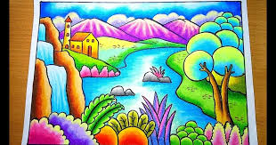 Ve tranh to mau drawing coloring 1121745 views. Cara Menggambar Pemandangan Gunung Gambar Mewarnai Pemandangan Download Kumpulan Gambar