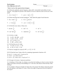 .and answer key hint you may treat this as a differential equation with separable variables for those who are unfamiliar with calculus you may still answer this the worksheet is an assortment of 4 intriguing pursuits that will enhance your kid's knowledge and abilities. Precalculus Ch 4 Review Worksheet With Keys