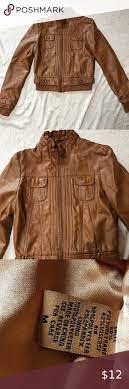 Jou Jou Vegan Leather Jacket Tan Brown Si Vegan Leather Jacket Leather Jacket Leather Jacket Outfits