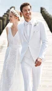 22 wedding suits for grooms, groomsmen, and guests. 25 Chic White Groom Suits And Tuxedos Weddingomania