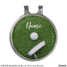 Golf Ball And Putter On Green Grass Golf Ball Golf Hat Clip Golf Gifts For Men Golf Marker Golf Gifts