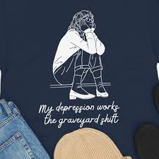 Anti Hero When My Depression Works The Graveyard Shift Embroidered  Sweatshirt - Bugaloo Boutique