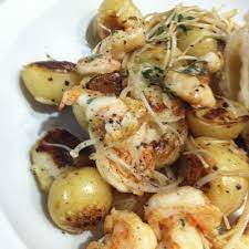 Sauteed Prawns Potatoes And Enoki Mushrooms Recipe On Food52 Recipe Mushroom Recipes Enoki Mushroom Recipe Recipes