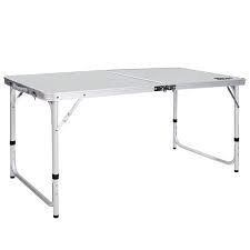 Redcamp 4 Ajustable Folding Table With 4 Chairs Centerfold Alumimum Portable Camping Table For Ourdoor Or Indoor Use White 4 X2 Walmart Com In 2020 Aluminum Folding Table Folding Table Camping Table