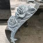 Black Granite Headstone With Antique Carved Roses - China ...