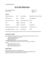 Actors Resume Example No Experience Best Resume Examples