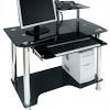 Monarch specialties computer desk with tempered glass top, black. 3