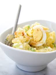 I usually leave the skins on when i make potato salad — i like the spots of color they add to the dish, plus they're thin enough. How To Make The Best Potato Salad Recipe Foodiecrush Com