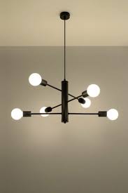 Sollux Duomo Designer Hangelampe Schwarz 6 Flg E27 Deckenlampe Lampe Hangelampe Wohnzimmer