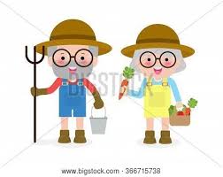 See old woman cartoon stock video clips. Happy Farmers Senior Vector Photo Free Trial Bigstock