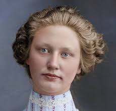 This woman's photograph was taken by photographer John (Jno) Johnson of  Centerville, South Dakota, circa 1889-early 1900s. Swedish descent maybe.  From my negative glass collection.