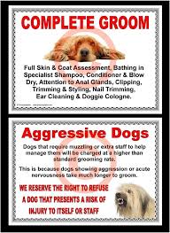 Dog Grooming Complete Groom Aggressive Dogs Signs By Groomergraphix Dog Grooming Shop Aggressive Dog Dog Grooming Tips