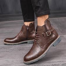 Business Casual Lace Up Martin Boots Boots Mens Leather Boots Mens Ankle Boots