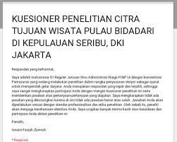 Kuesioner adalah suatu daftar pertanyaan yang harus di isi oleh responden sebagai sarana untuk mengumpulkan informasi tentang perilaku, karakteristik, keyakinan dan sikap sekelompok orang atau organisasi. Contoh Kuesioner Google Form Bisa Untuk Penelitian Skripsi