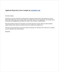 Job Rejection Letter Job Rejection Sample Proposal Letter Proposal Letter