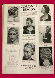 Vogue Braided Hair Extentions From Feb1935 American Hairdresser Lovelove Vintage Hairstyles 1930s Hair Hair Styles