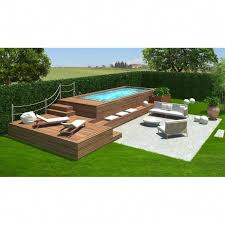 Piscina Fuori Terra Con Soppalco Personalizzato E Rivestimento In Legno Di Larice Mi Small Backyard Pools Above Ground Pool Landscaping Swimming Pools Backyard