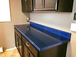 Super Sleek Blue Countertops By Our Diamond Coat Dealer In Bozeman Montana Dale March Resin Countertops Countertops Blue Countertops
