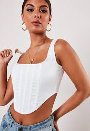 White Satin Corset Top Missguided Corset Top Outfit Corset Fashion Fashion