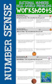 This Product Includes Four Different Themed Pages With Real World Problems Using Word Problem Worksheets Word Problems Rational Numbers
