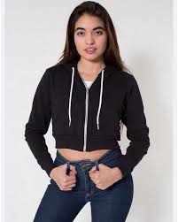 American Apparel F397 Ladies Cropped Flex Fleece Zip Hoodie