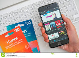 itunes store and gift cards editorial photography image of